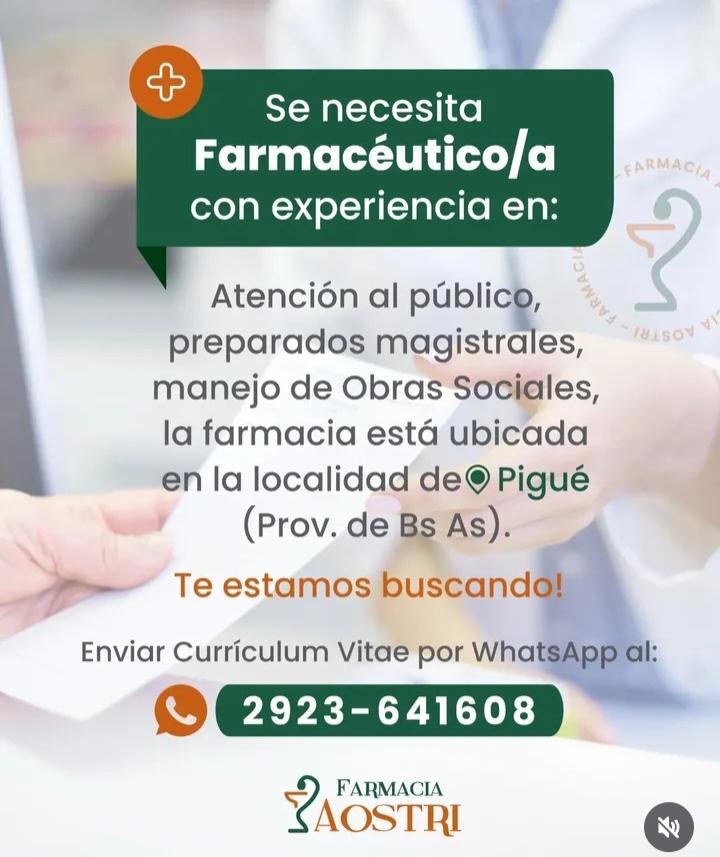 Farmacéutico/a Pigue